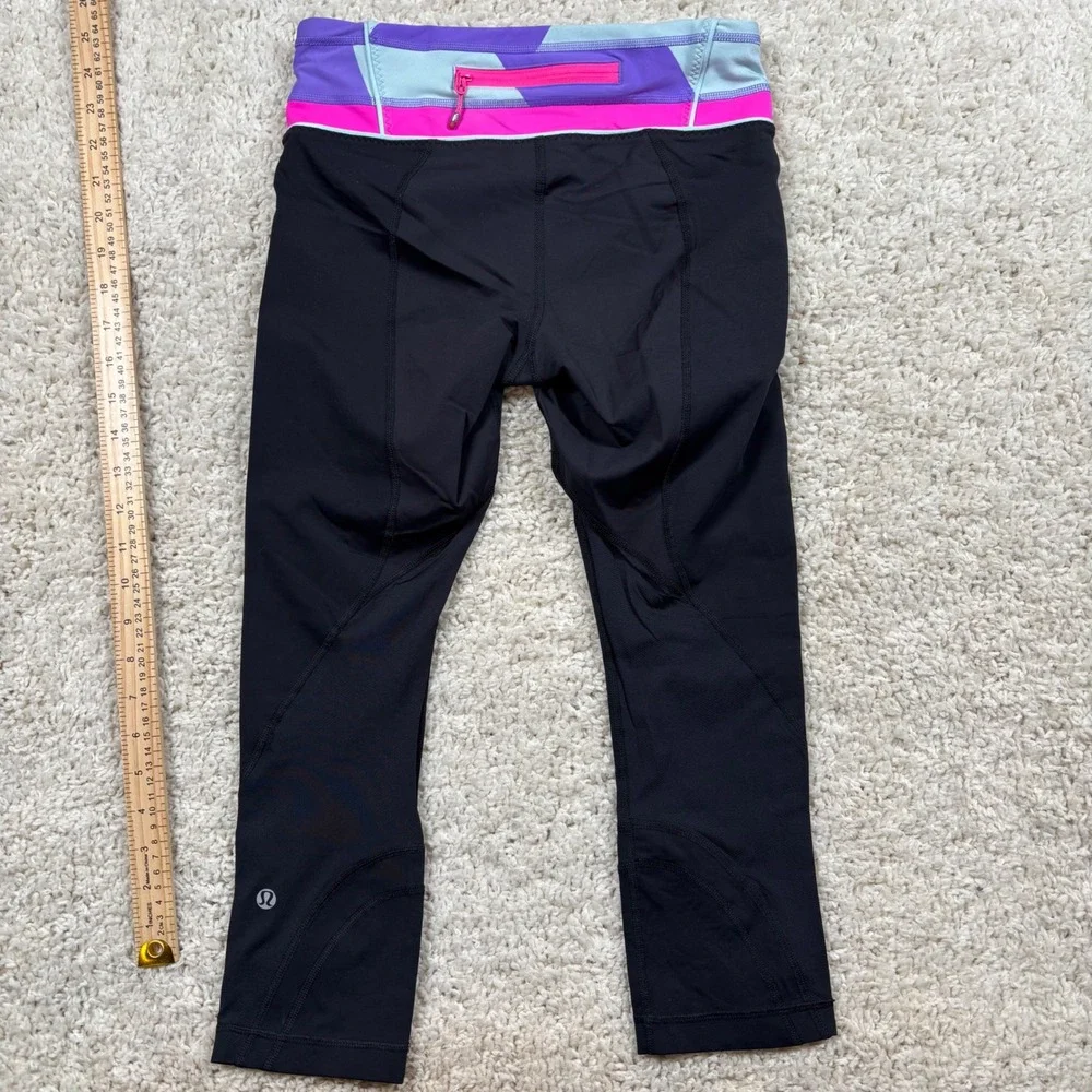 Lululemon Black Run‎ Crops Capri Leggings Women's Size Medium